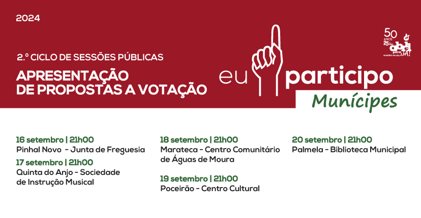 Eu Participo Munícipes 2024 - Apresentação pública das propostas a votação