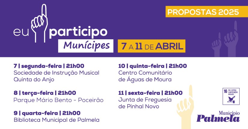 Eu Participo Munícipes 2025: processo inicia a 7 de abril com 1.º ciclo de sessões públicas